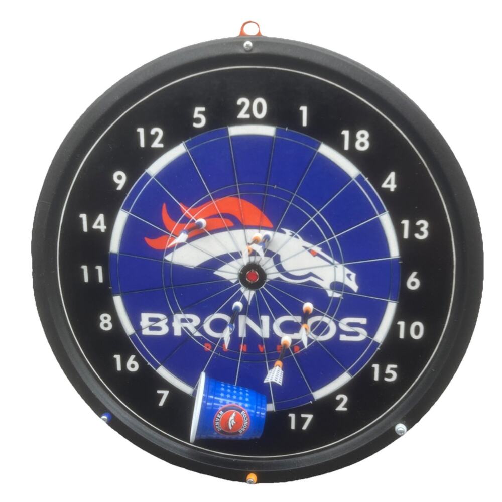Denver Broncos NFL Team Magnetic Dart Board. Darts And Board Included. {G10}.
